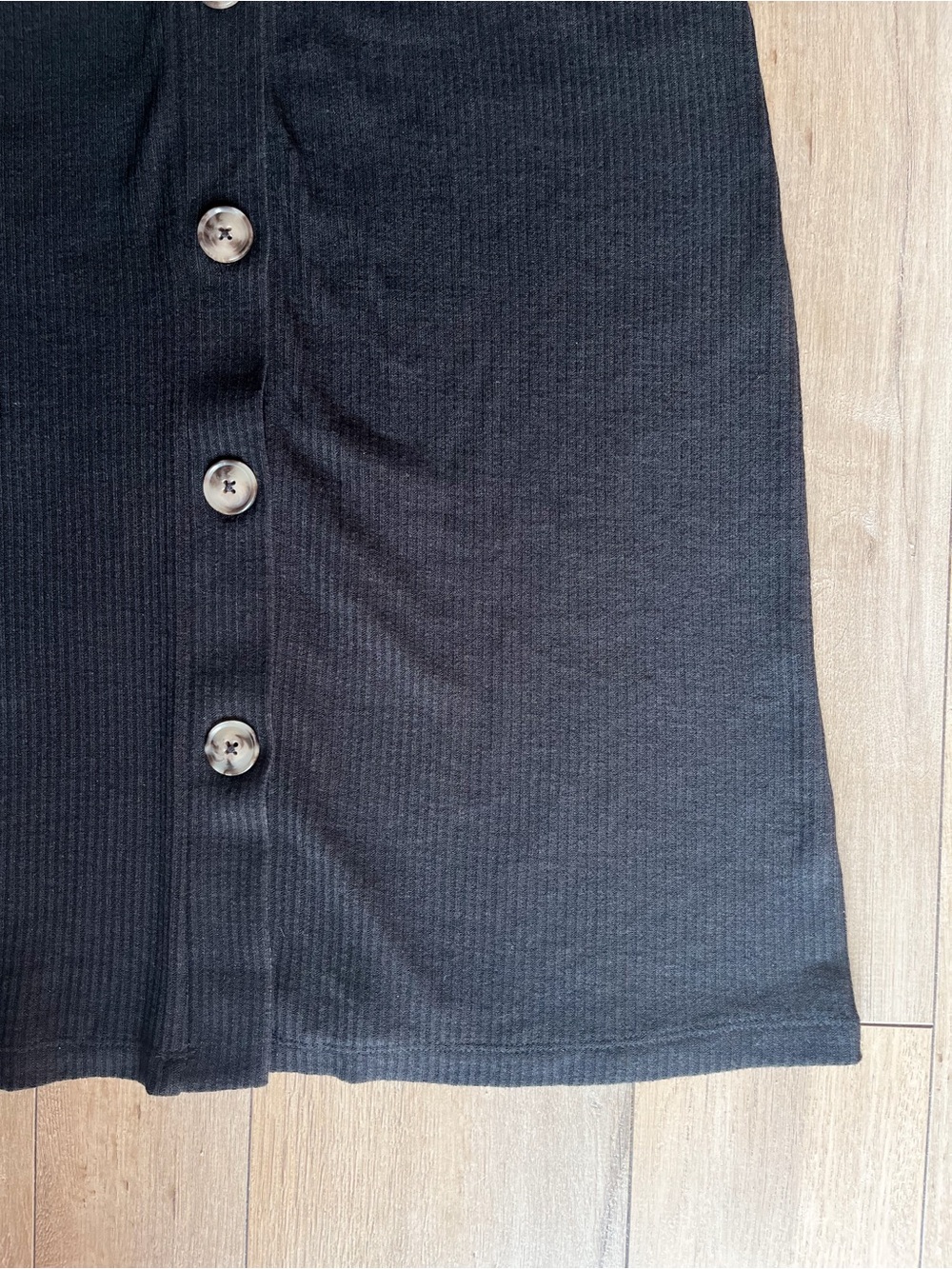 LOFT Long Ribbed Cardigan Black Button Front Midi Duster Women’s Small - Picture 6 of 11